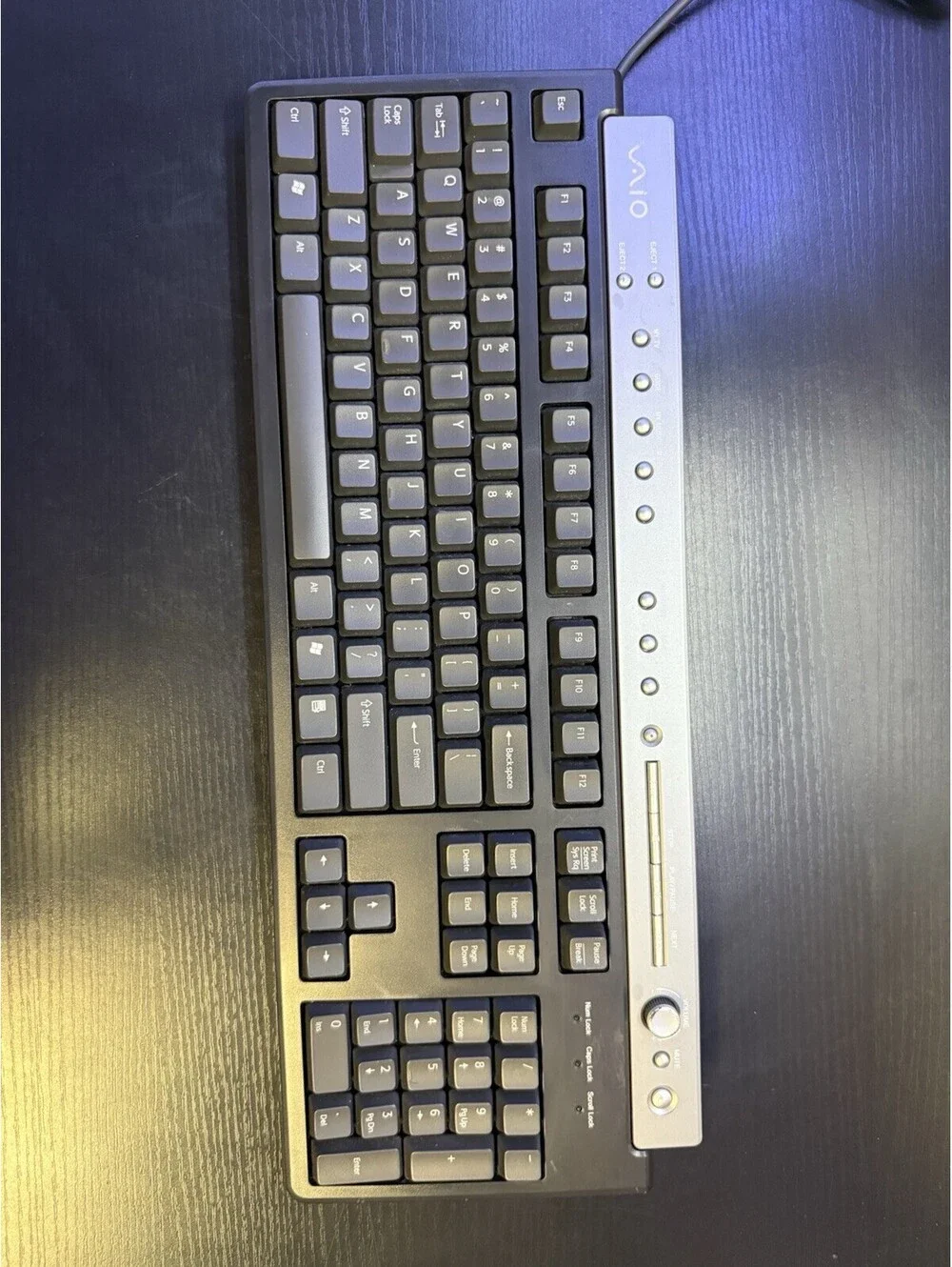 Vintage Sony VAIO Multimedia Keyboard PCVA-KB7P/U PS/2 Black Silver